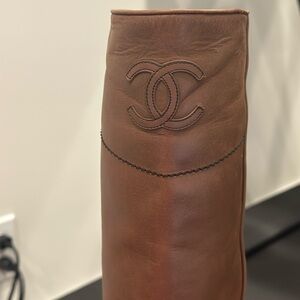 CHANEL Knee High Leather Boots